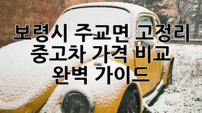 보령시 주교면 고정리 중고차 가격 비교 완벽 가이드!